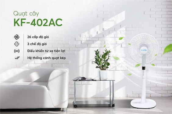 Quạt cây Karofi KF-402AC chính hãng với 26 cấp độ gió